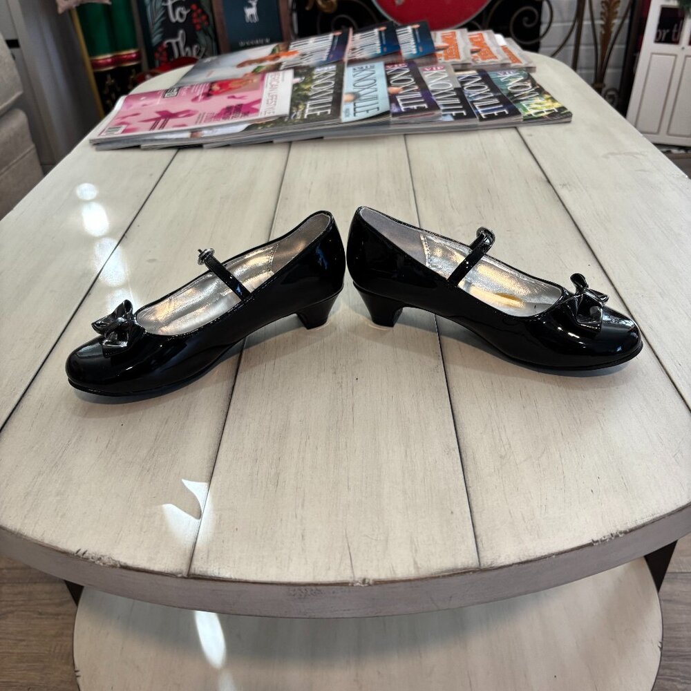 Girl's Black Patent Leather Mary Jane's with bows sz 13, never worn! - Picture 5 of 6